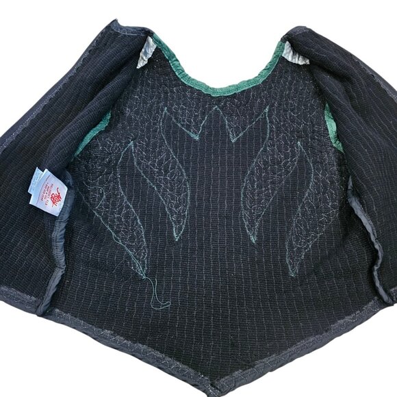 VTG 90s Sequins Dance Performance Tank Shirt Stretch Black Green Sz L Recital - Picture 5 of 10